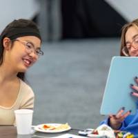 Two students talking
